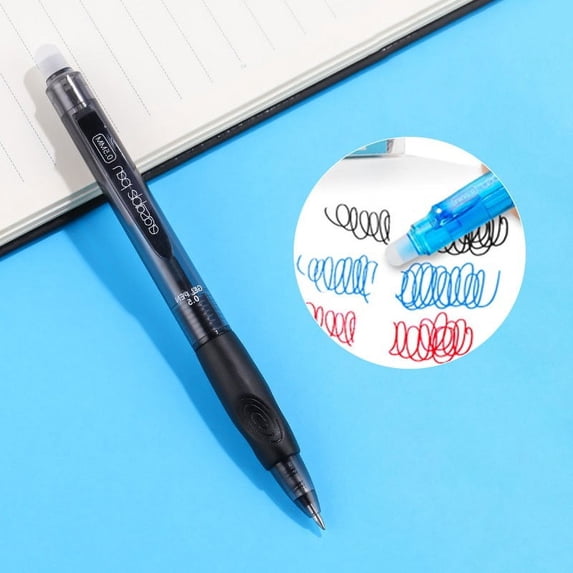 1PC Erasable Gel Pens, 0.5mm Retractable Fine Point Heat Erasable Marking Pen Smooth Writing Fabric Markers for Sewing Drawing Writing Planner, Black Ink