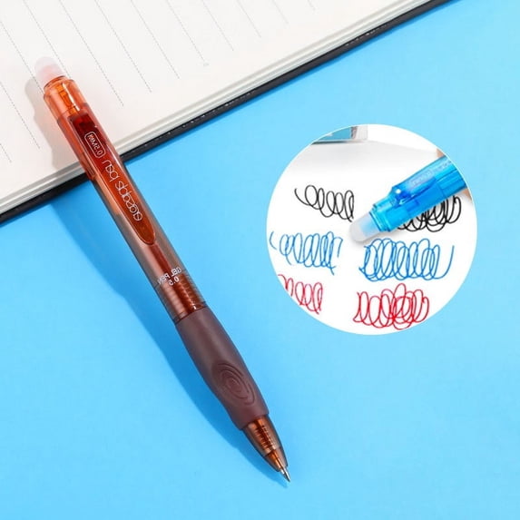 1PC Erasable Gel Pens, 0.5mm Retractable Fine Point Heat Erasable Marking Pen Smooth Writing Fabric Markers for Sewing Drawing Writing Planner, brown Ink