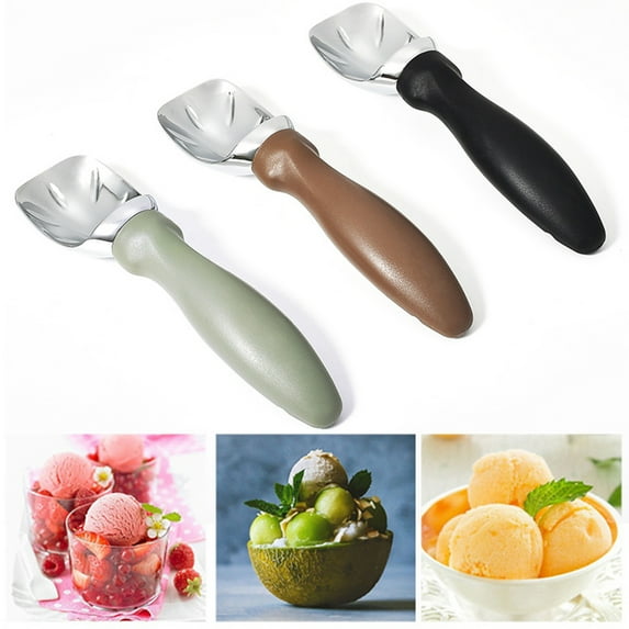 1PC Ergonomic Ice Cream Spoon Stainless Steel Ice Cream Scoop with Comfortable Handle Heavy Duty Spade for Easy Dessert Handling Curved for Effortless