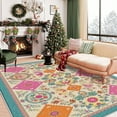 thumbnail image 1 of 6.5'x10' carpet non slip grip small carpet for bedroom abstract area rug floral area rug rug for kitchen sink area, 1 of 10