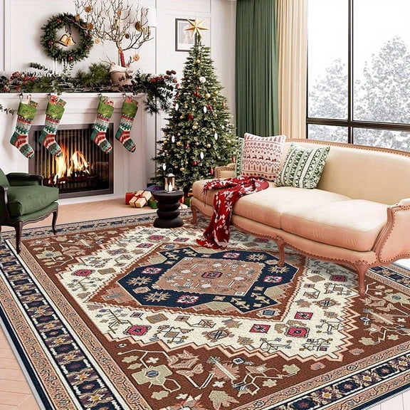 5'x7' carpet washable indoor outdoor carpet roll area rug soft area rug thick plaid area rug