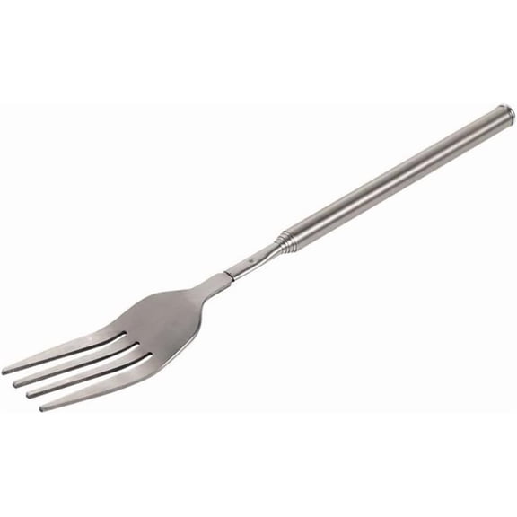 1PC Extendable Fork - Telescopic Roasting Stick - Stainless Steel BBQ Skewer - Long Handle Fork for Outdoor Cooking, Dinner & Toasting Marshmallows (Silver, 22.164.6cm)