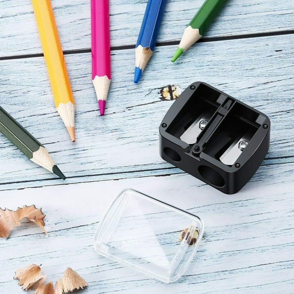 1PC Eyeliner Sharpener - 2 Holes Makeup Sharpener for Big & Small Pencils - Compact, Easy to Clean, Sharpens Without Breakage - Ideal for Eyeliner, Lip Liner & Eyebrow Pencils, Transparent Cover