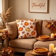 thumbnail image 1 of 1PC Fall Harvest Pillow Cover, 18" Thanksgiving Throw Cushion Case with Pumpkin & Maple Leaves Patterns, Rustic Autumn Home Decor for Couch & Sofa (Inserts Not Included), 1 of 6