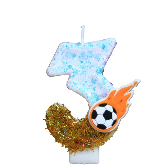 1PC Fashion Cartoon Creative Birthday Candle, Party Number Candle with Soccer Design, Birthday Parties, Soccer Themed Celebrations, Festive Events -
