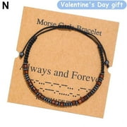 YUEYAN 1PC Fashion Morse Code Bracelet Charm Beaded Rope Bracelet Women/Men I1C7