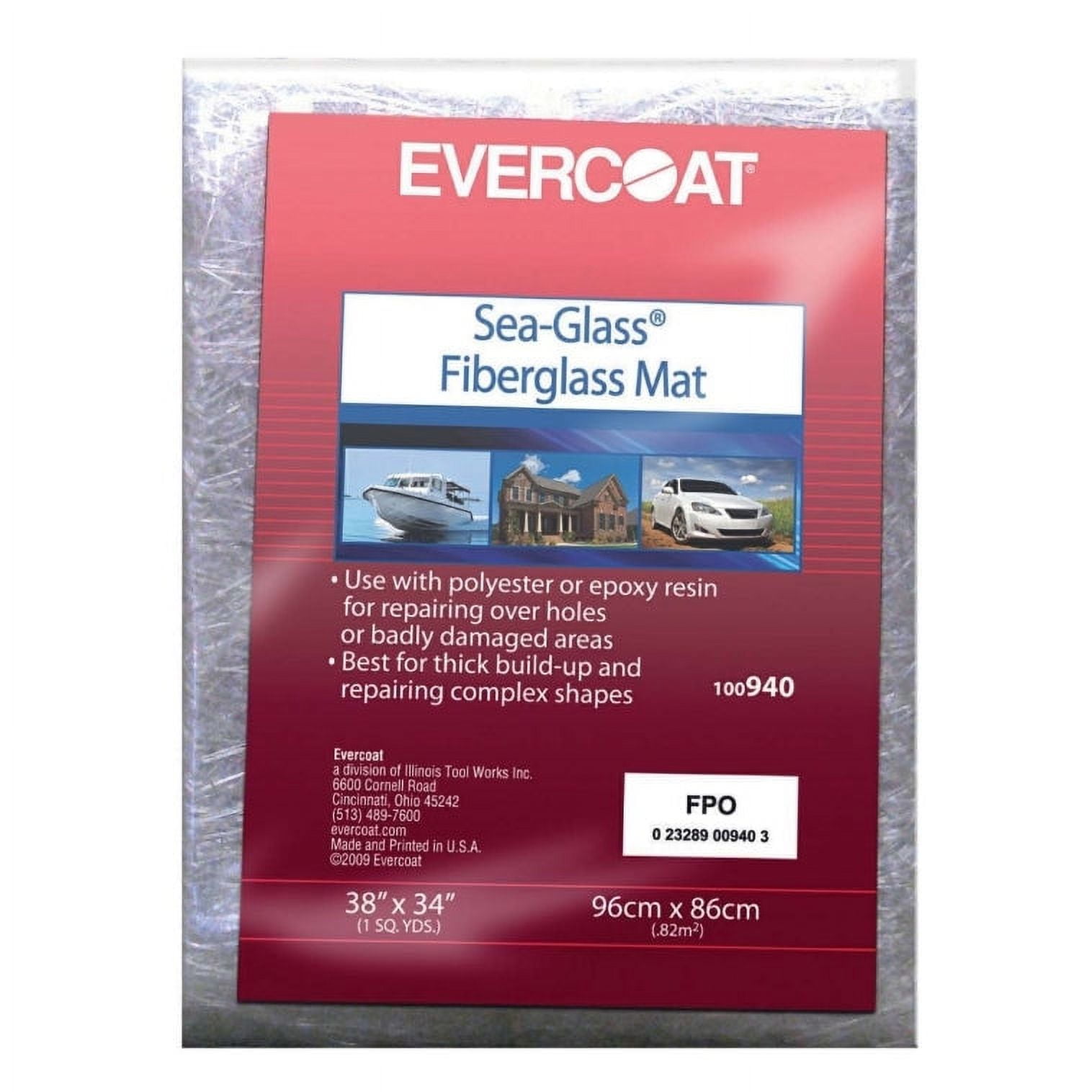 1PC Fibre Glass-Evercoat Evercoat 100940 Sea-Glass Fiberglass Mat, 1 Sq. Yd.