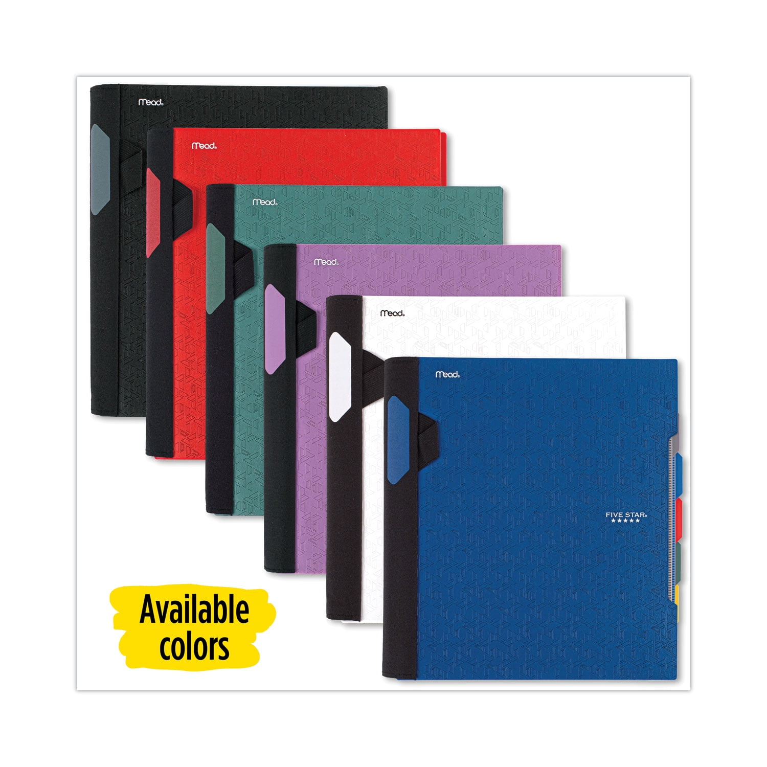 1PC Five Star Advance Wirebound Notebook, Ten Pockets, 5-Subject, Medium/College Rule, Randomly Assorted Cover Color, (200) 11 x 8.5 Sheets