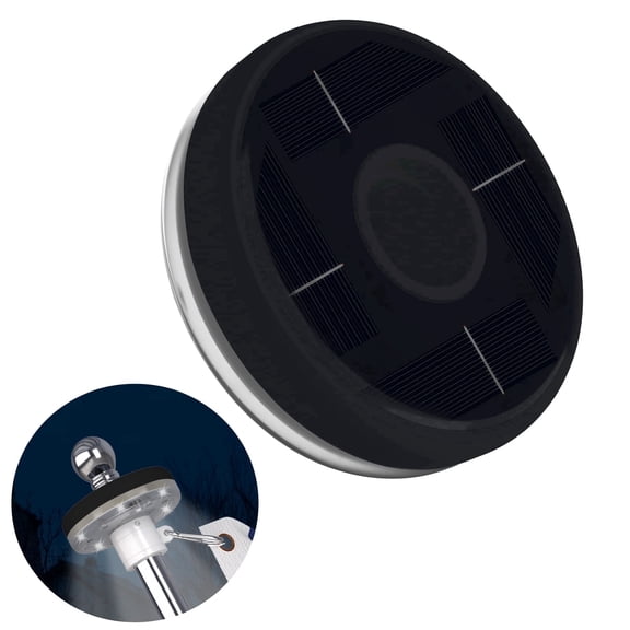 FIASON 1 Pack Black Flagpole Solar Light, Solar Flag Pole Light, Outdoor Waterproof LED for 5-12 FT Flag Pole, Flag Light Fits 1in Diameter Poles, Auto On/Off & Solar Charging