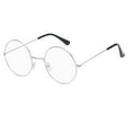 1PC Flat Mirror Silver Adults Metal Frame Glasses With Clear Fashion