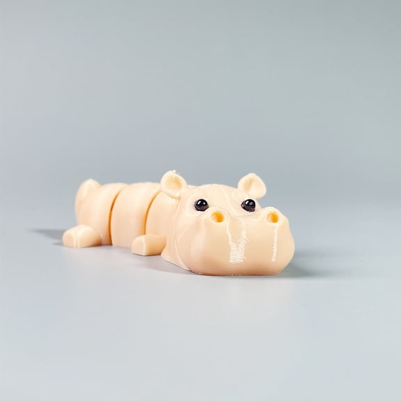1PC Flesh-colored hippopotamu 8CM 3D Printed Hippo - New Stress Relief and Prank Idea