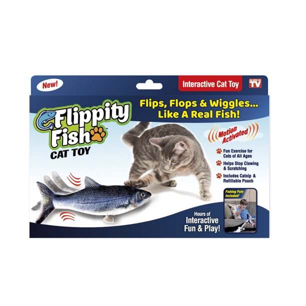 1PC Flippity Fish Flippity Fish FLIPFMC12/4 Realistic Cat Toy, 1 pc