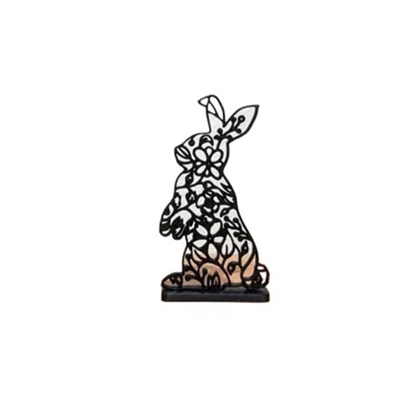 1PC Floral Easter Bunny with Base/Sculpture/Decoration/Easter Bunny 3D Printing Gift