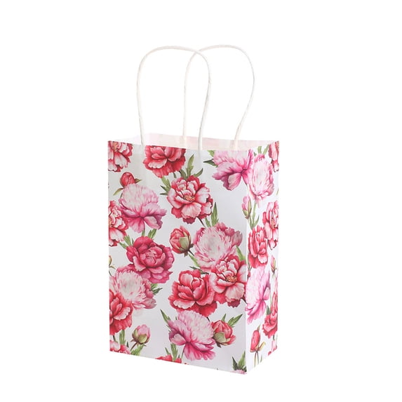 1PC Floral Paper Gift Bags, Spring Paper Flower Bag with Handles, Summer Party Favor Bag for Mother's Day
