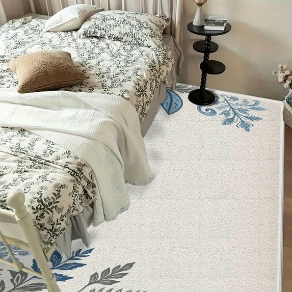 1PC Floral Pattern Area Carpet Partial Carpet, Lightweight Washable Easy-to-Manage Carpet Mat Festival Gift, Suitable for Living Room, Bedroom, Dining Room, Office, Balcony, Room Accessones