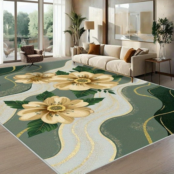 6.5'x10' washable carpet non-slip carpet runners living room area rug modern area rug rust area rug