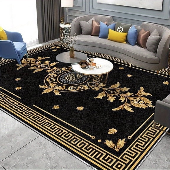 1PC Greek Pattern Area Rug Partial Carpet, Lightweight Washable Easy-to-Manage Carpet Mat Festival Gift, Suitable for Living Room, Bedroom, Dining Room, Office, Balcony, Room Accessones