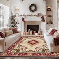 thumbnail image 1 of 1PC Floral-Patterned Area Rug Local Carpet, Lightweight Washable Easy-to-Care Rug Floor Mat Festival Gift, Suitable for Living Room, Bedroom, Dining Room, Office, Hallway, Room Accessones, 1 of 8