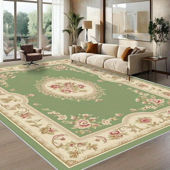1PC Floral Patterned Area Rug Local Carpet, Lightweight Washable Easy-to-Manage Carpet Mat Festival Gift, Suitable for Living Room, Bedroom, Dining Room, Office, Balcony, Room Accessories