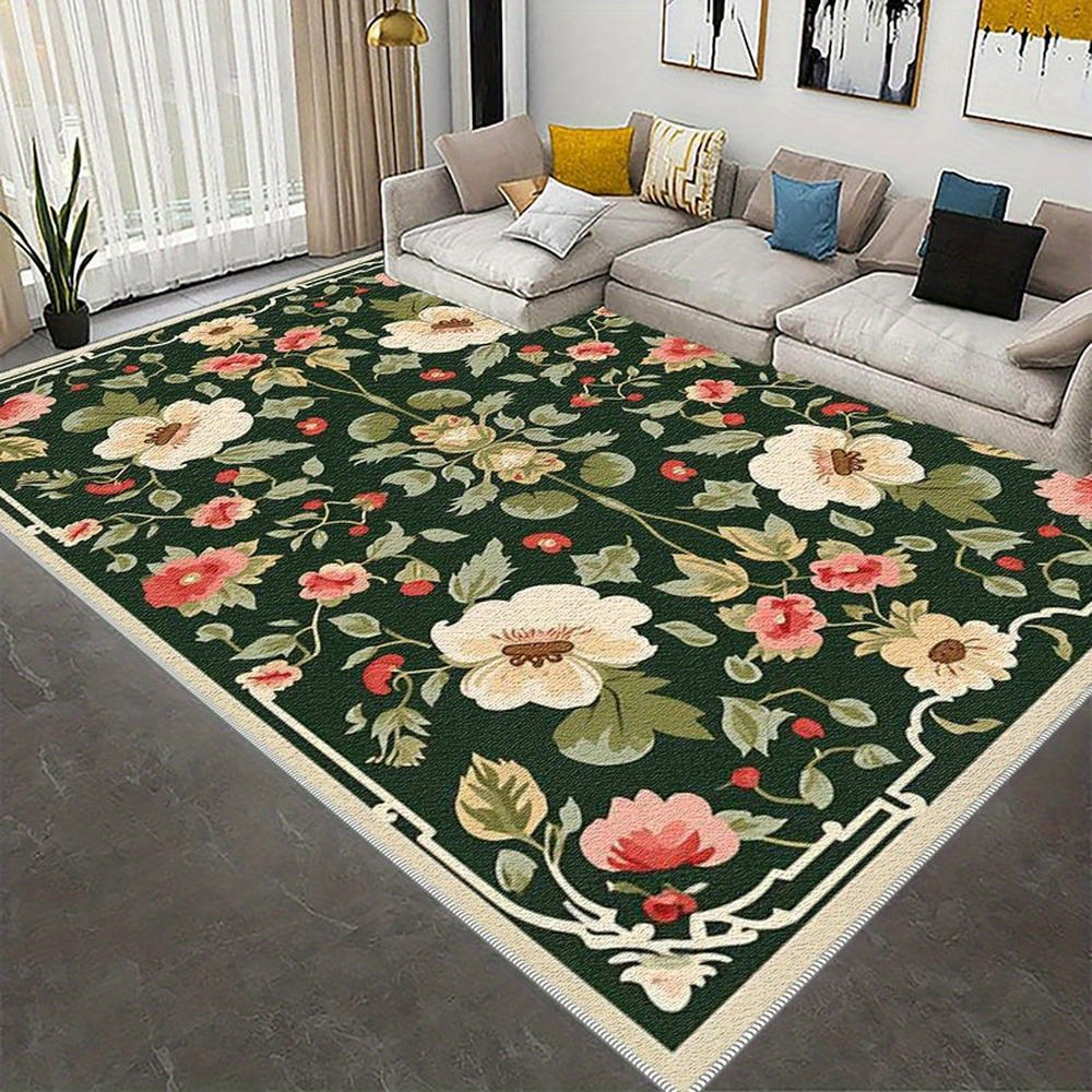 Local Rug Store 1PC Floral Patterned Area Rug Local Rug, Lightweight Washable Easy-to ...