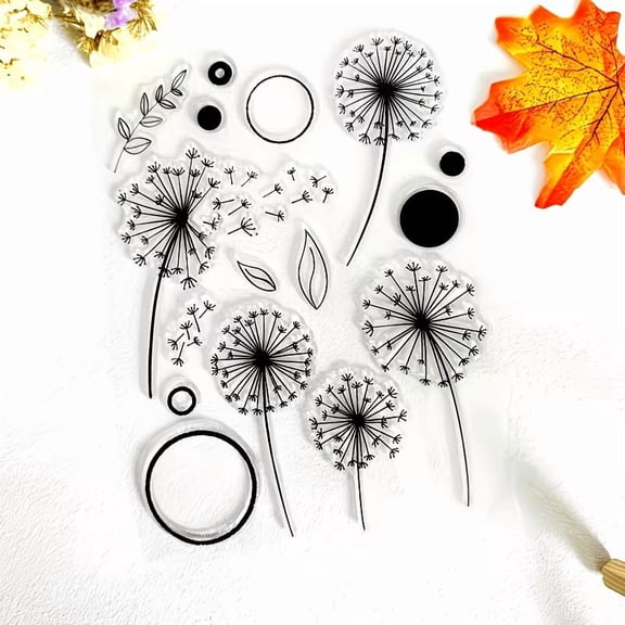 1PC Floral Plant Clear Acrylic Stamp for Scrapbooking Card Making - Reusable Transparent Stamp for DIY Craft Projects Compatible with Most Inks