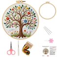 thumbnail image 1 of 1PC Flowers Embroidery Kits for Beginners Adults, Butterfly Hand Embroidery Starter Kits, Floral Cross Stitch Kits for Beginner Needlepoint DIY Kits for Adult, Embroidery Hoops, Thread, 1 of 8