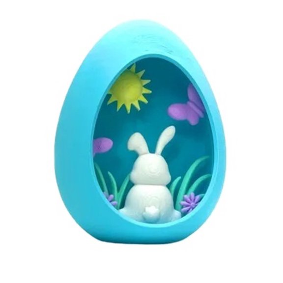 1PC Fluffy Bunny Easter Shadow Box Scene Complete Egg! 3D printed gifts