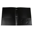 thumbnail image 1 of 1PC Folders with Pockets 3 Hole Punched, Plastic Heavy Duty 2 Pocket Blinder Folder with Business Card Holder, Office Binder Folders for Documents, Filing Cabinet, Report(Black), 1 of 8