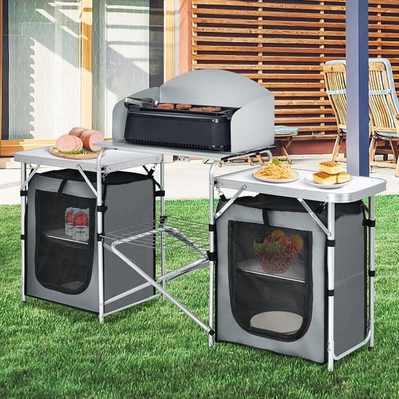 1PC Folding Camping Table with Storage Organizer