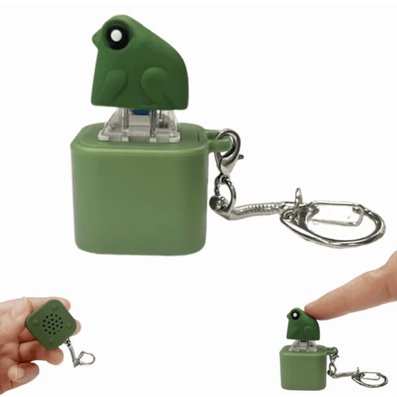 1PC Frog Fidget Keychain Clicker Toy, Durable Plastic Frog Shaped Keyboard Clicker with Sound & Light, Funny Fidget Toy Keychain for Daily Stress Relief