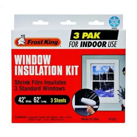1PC Frost King V73/3H Window Insulator Kit For 3 Standard Windows