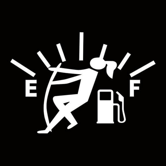 1PC Fuel Cap Sticker, Funny Fuel Gauge Exceeded Sticker Reflective Fuel Tank Decal, EF Fuel Tank Recognition Creative Personality Decoration Sticker for Cars Trucks Motorcycles