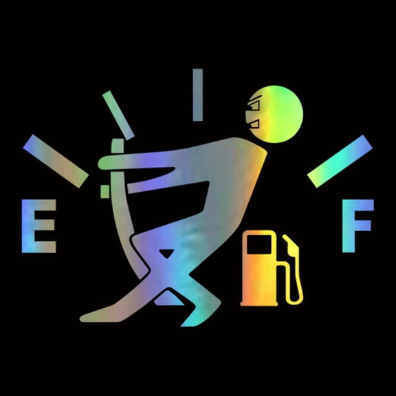 1PC Fuel Tank Cap Sticker, Funny "Fuel Full" Reflective Sticker, EF Fuel Tank Identification Decal for Car Personality Creative Decoration