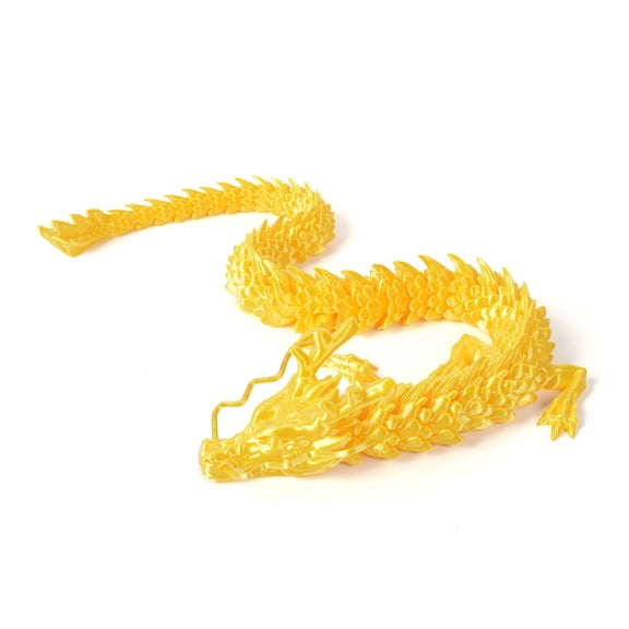 1PC GOLD 30cm 3D Printed Articulated Dragon Figure, Chinese Dragon