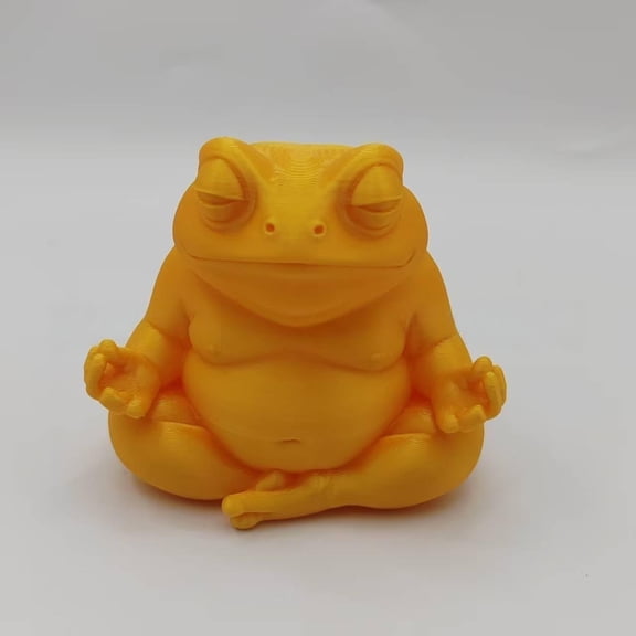 1PC GOLD 8CM 3D Printed Zen Meditation Frog Home Desktop Creative Decor Craft