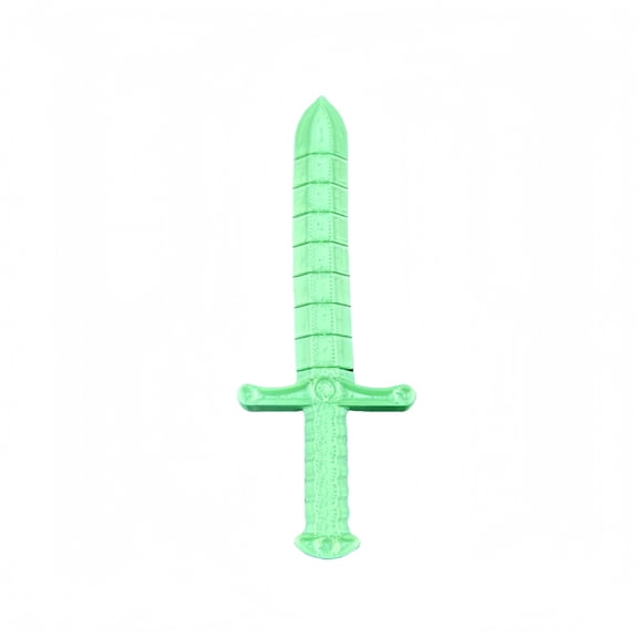 1PC GREEN 23CM 3D printed sword whip creative sword, bendable and deformable model stretch lock sword