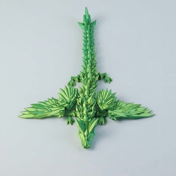 1PC GREEN 30CM 3D printed dragon figurine, 3D printed crystal dragon gemstone dragon