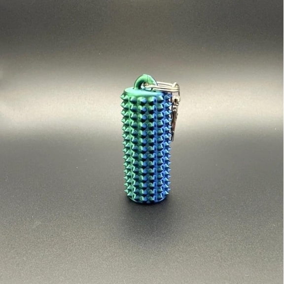 1PC GREEN BLUE 6.5CM 3D printed spiked chain fidget spinner, gift, massage, stress relief, portable.