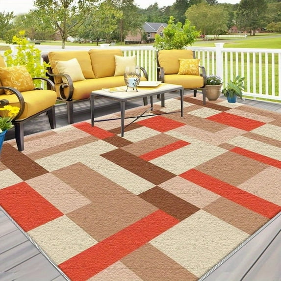 3'x5' patio carpet outdoor carpet non slip grip dining area rug southwestern area rug textured area rug