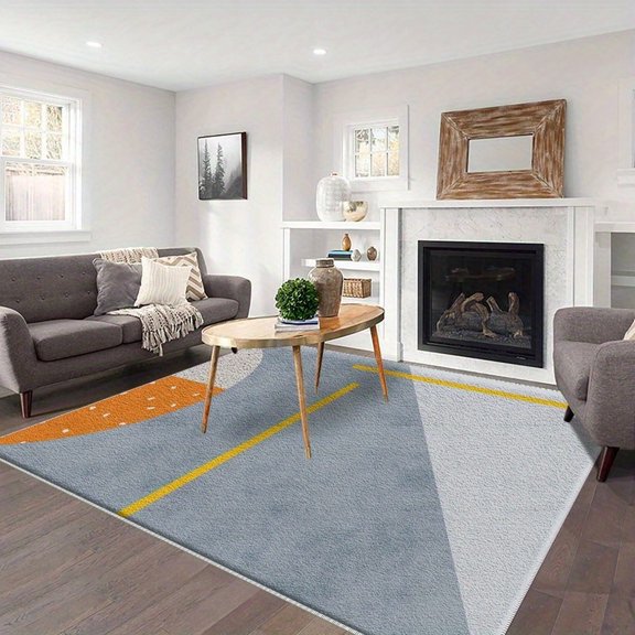 5.3'x7.5' big carpet for living room carpet washable area rug neutral non slip area rug octagon area rug