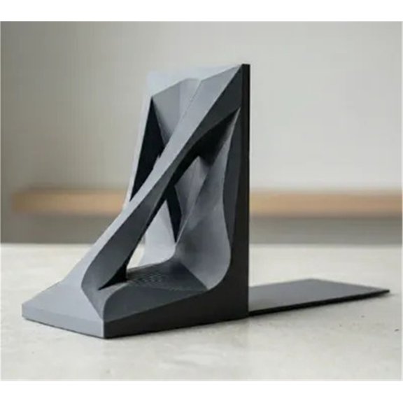 1PC Geometric Bookend | Modern Bookshelf Artwork 3D Printing