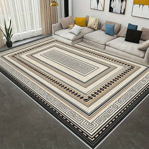 1PC Geometric Pattern Area Rug Local Carpet, Lightweight Washable Easy-to-Manage Carpet Mat Festival Gift, Suitable for Living Room, Bedroom, Dining Room, Office, Balcony, Room Accessories