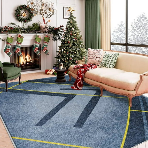 1PC Geometric Pattern Area Rug Local Carpet, Lightweight Washable Easy ...