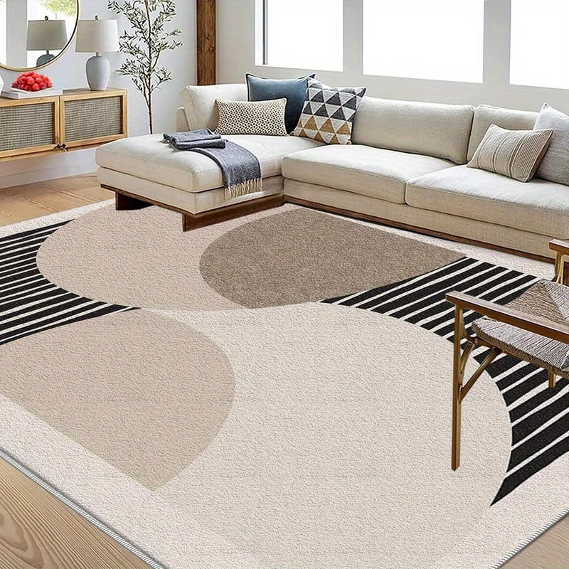 Geometric Patterned Area Rug 1PC Geometric Pattern Area Rug Partial Carpet, Lightweight Washable ...