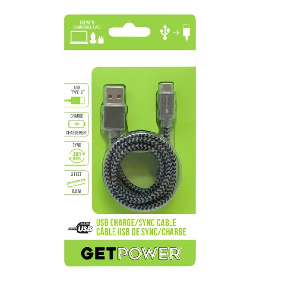 1PC GetPower GetPower GP-USB-BRC Charging and Sync USB Cable