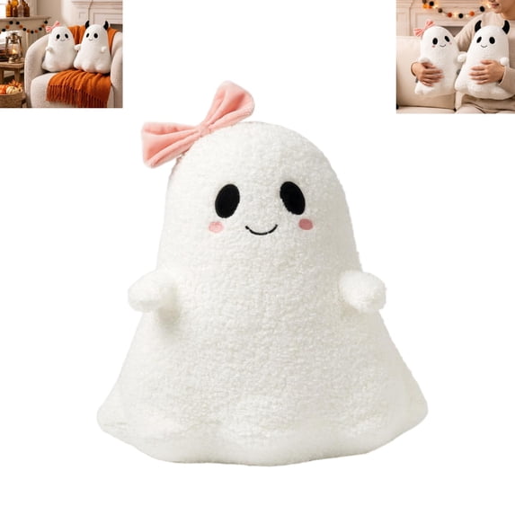 1PC Ghost Throw Pillow, Halloween Decorative Pillow, Festive Soft Plush Cushion for Sofa Tabletop Home Decoration
