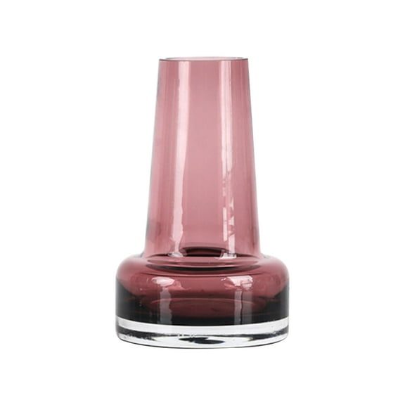 1PC Glass Vase Minimalist Transparent Floral Vase Home Coffee Bar Desktop Decoration (Style A Purple)