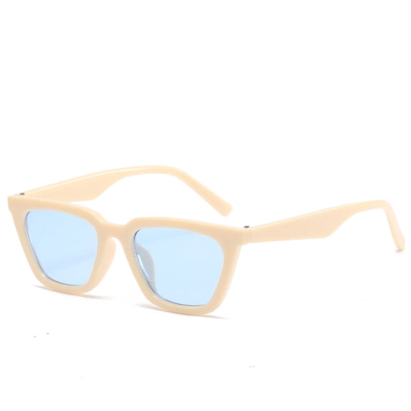 1PC Glasses Blue Adults Unisex Summer Personality Square Retro Wide Leg Multicolor Sunglasses