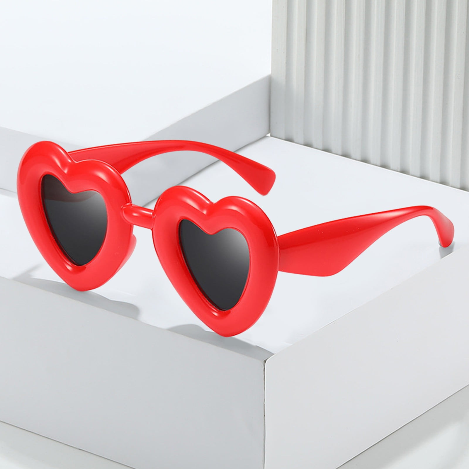 1PC Glasses Red Valentines Day Neutral Love Glasses Bread Love