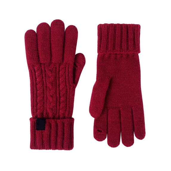 1PC Gloves Red Polyester Christmas Winter Gloves Gloves for Women Cold Weather Winter Gloves Women Warm Knit Gloves
